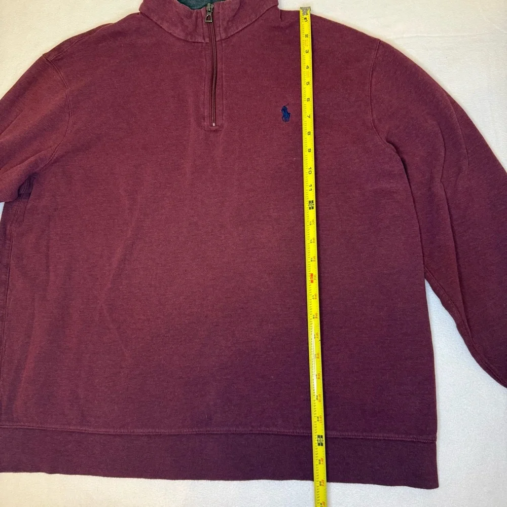 Ralph Lauren Polo Zip Up Sweater Men’s Extra Large Maroon –‎ Preppy Fall Layer